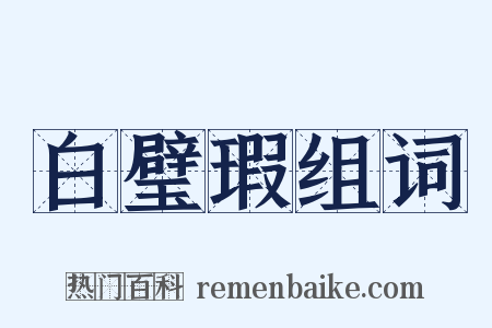 白璧瑕组词是什么意思的图片